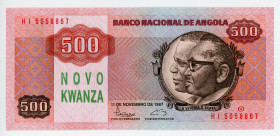 Angola 500 Novo Kwanza on 500 Kwanza 1987 (1991) Overprint
P# 123, N# 223060; # HI5058867; UNC