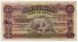 Ethiopia 10 Thalers 1932
P# 8, N# 268214; # B/I 06185; VF
