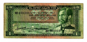 Ethiopia 1 Dollar 1966 (ND)
P# 25, N# 205921; # NB305325; XF