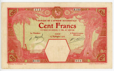 French West Africa 100 Francs 1926
P# 11Bb, N# 268354; # 373 B.150; Dakar; F/VF