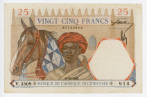 French West Africa 25 Francs 1942
P# 27, N# 220115; #V.3509 918; VF-XF