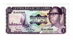 Gambia 1 Dalasi 1972 - 1986 (ND)
P# 4, N# 207056; # B663906; UNC