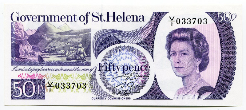 Saint Helena 50 Pence 1979 - 1981 (ND)
P# 5a, N# 216871; # V/1 033703; UNC