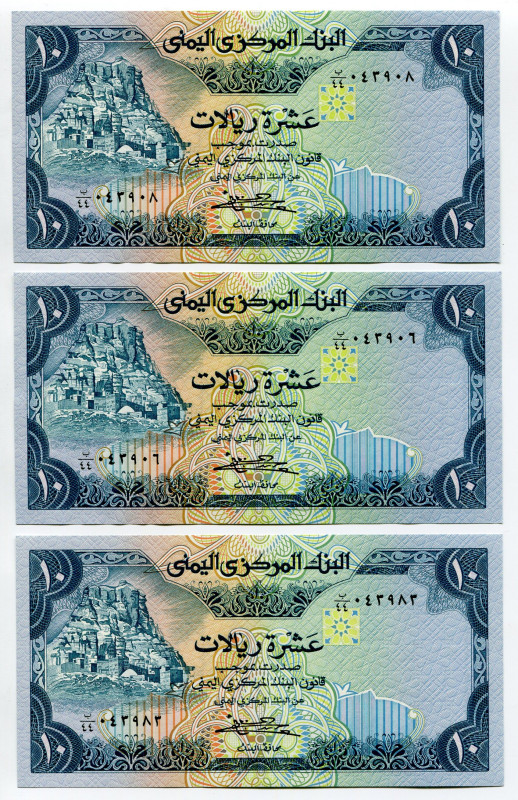 Yemen Arab Republic 3 x 10 Rials 1983
P# 18b, N# 210405; UNC