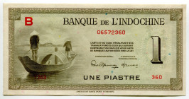 French Indochina 1 Piastre 1945 (ND)
P# 76a, N# 239312; # B 360 06572360; AUNC