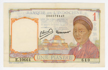French Indochina 1 Piastre 1953 (ND)
P# 92, N# 292245; # E.10664 640; VF+