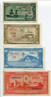 Lao 1, 5, 10 & 50 Kip 1957 (ND)
P# 1, 2, 3 & 5, VF-XF