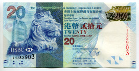 Hong Kong 20 Dollars 2012
P# 212, N# 203215; # JH782903; UNC