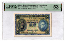 Hong Kong 1 Dollar 1940 - 1941 (ND) PMG 53 EPQ
P# 316, N# 211643; # 062576; AUNC