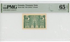 Estonia 5 Penni 1919 (ND) PMG 65
P# 39a, N# 288111