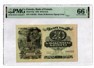 Estonia 20 Krooni 1932 PMG 66 EPQ
P# 64a, N# 227382; # 1161325; UNC