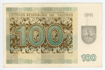 Lithuania 100 Talonas 1991
P# 38, N# 207587; # CV 049184; VF
