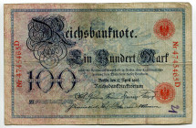 Germany - Empire 100 Mark 1903
P# 22, N# 208845; # 4745465D; VF-