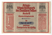 Germany - Third Reich 50 Pfennig 1939 WHW Lottery Ticket
P# NL, # 2073771; XF