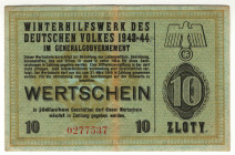 Germany - Third Reich Poland Winterhelp 10 Zloty 1943 - 1944
P# NL, # 0277537; Very rare; XF
