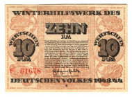 Germany - Third Reich Winterhelp 10 Reichsmark 1943 - 1944
P# NL, # F61678; UNC
