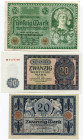 Germany - Third Reich Lot of 6 Banknotes 1915 - 1955
Various Dates & Denominations