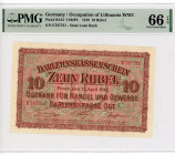 Germany - Empire 10 Rubel 1916 PMG 66 Occupation of Lithuania
P# R124, N# 294018; # E787721