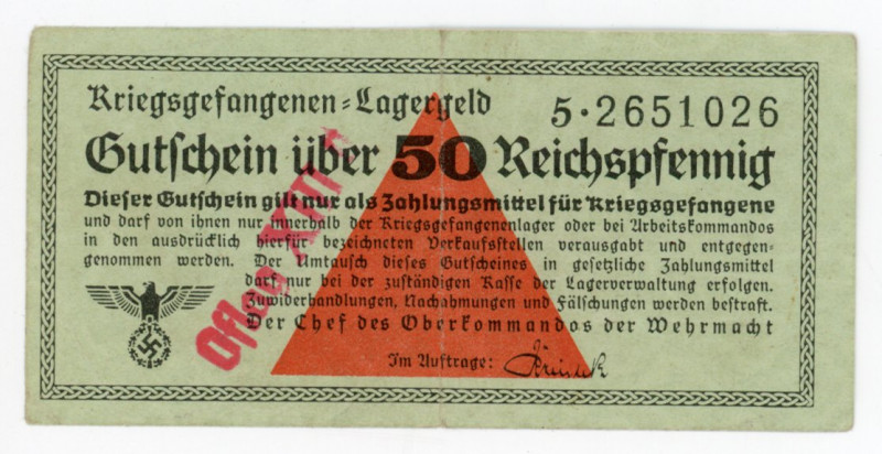 Germany - Third Reich Deutsche Wehrmacht 50 Reichspfennig 1942 (ND)
P# M35, N# ...