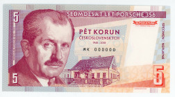 Germany - FRG 5 Schilling 2019 Specimen "Porshe 356"
# MK 000000; Fantasy Banknote; Limited Edition; Made by Matej Gábriš; BUNC