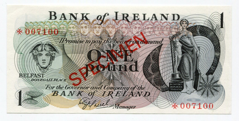 Northern Ireland 1 Pound 1978 (ND) Specimen
P# 61s, N# 222349; # 007100; Bank o...