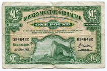 Gibraltar 1 Pound 1971
P# 18b, N# 223914; # G946482; aVF