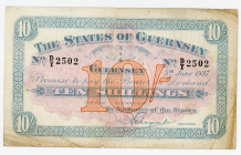 Guernsey 10 Shillings 1937
P# 15, N# 296477; # D Y 2502; AVF