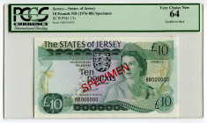 Jersey 10 Pounds 1976 - 1988 (ND) PCGS 64
P# 13s, N# 212785; UNC