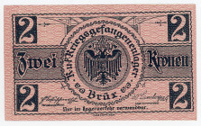 Austria Brux 2 Kronen 1916 (ND) POW Camp
Concentration Camp; AUNC