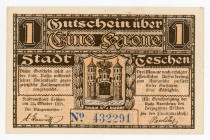Austria Teschen 1 Krone 1919 Notgeld
# 432291; AUNC