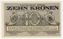 Austria Teschen 10 Kronen 1919 Notgeld
# 0181 40102; AUNC
