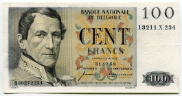 Belgium 100 Francs 1958
P# 129c, N# 207624; # 13211.X.234; AUNC