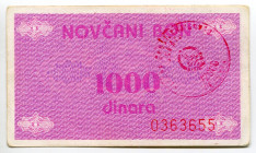 Bosnia & Herzegovina 1000 Dinara 1992
P# 50a, N# 283735; # 0363655