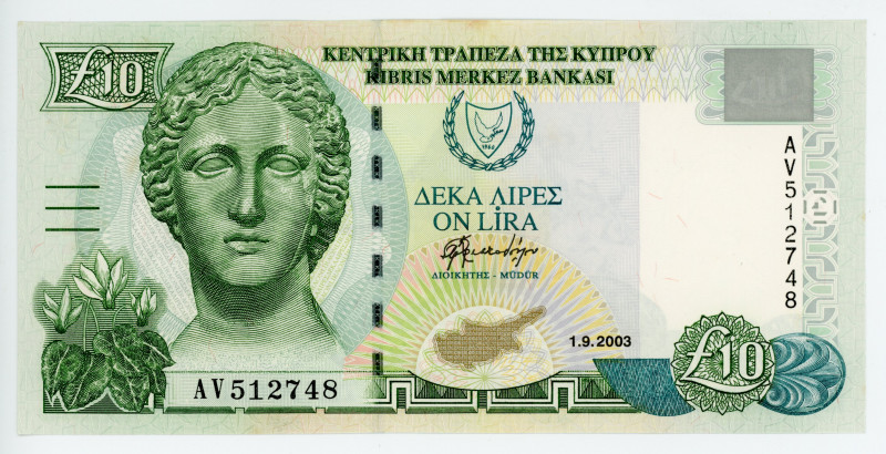 Cyprus 10 Pounds 2003
P# 62d, N# 206041; #AV512748; UNC