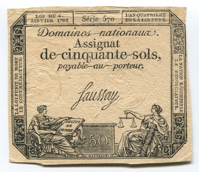 France 50 Sols 1792
P# A56, N# 206255; # 570; XF