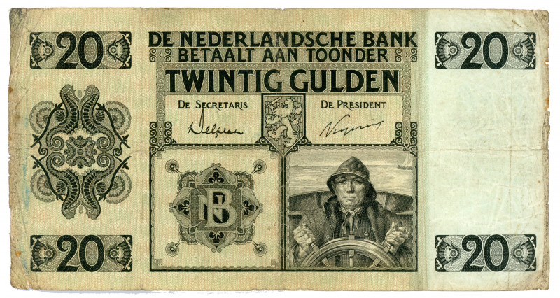 Netherlands 20 Gulden 1931
P# 44, N# 209521; #DT094397; F