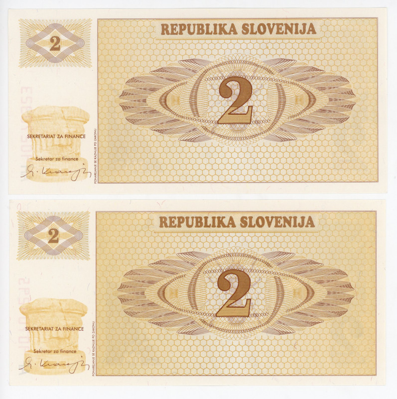 Slovenia 2 x 2 Tolarja 1990
UNC