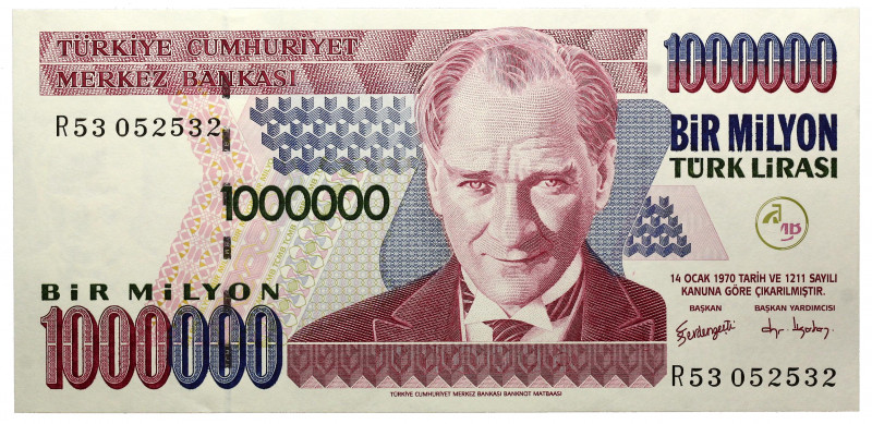 Turkey 1000000 Lira 2002
P# 206, 207 & 212, AUNC-UNC