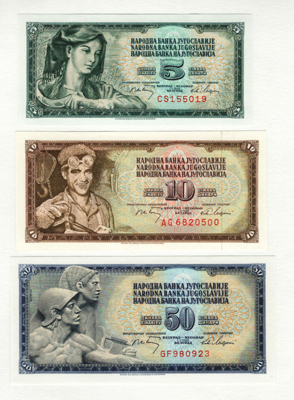 Yugoslavia 5-10-50 Dinara 1968
P# 79s, N# 208532; # AA 000000; Without watermar...