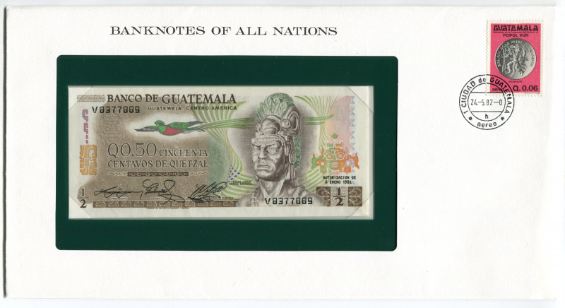 Guatemala 1/2 Quetzal 1982 First Day Cover (FDC)
P# 34, N# 233697; # H.7 41316;...