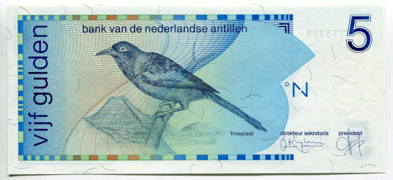 Netherlands Antilles 5 Gulden 1994
P# 8b, N# 229559; #PC684220; AUNC