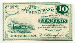 United States Cuyahoga Falls Ohio 10 Cents 1862
P# W65, # BR078739; UNC