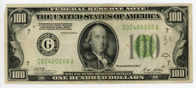 United States 100 Dollars 1928
P# 361b, N# 220521; # 3-C C21537788A; VG/VF