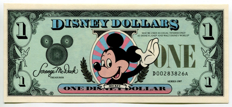 United States Disney 1 Dollar 1987 1st Issue Rare
P# M35, N# 228352; # 521 E059...