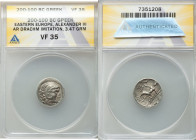 CELTS. Eastern Europe. Ca. 2nd century BC. AR drachm (17mm, 1h). ANACS VF 35. Imitating Alexander III of Macedon, Colophon mint.3.47gm. Head of Heracl...