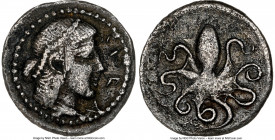 SICILY. Syracuse. Ca. 470-450 BC. AR litra (11mm, 6h). NGC VF, scratch. ΣYPA, pearl-diademed head of Arethusa right / Octopus. HGC 2, 1375. SNG ANS 13...