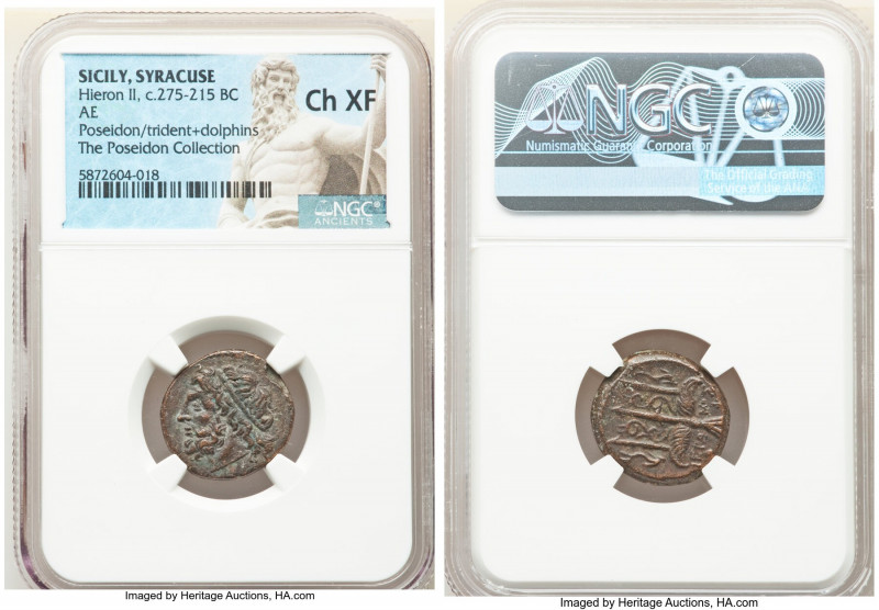 SICILY. Syracuse. Hieron II (ca. 275-215 BC). AE litra (19mm, 9h). NGC Choice XF...