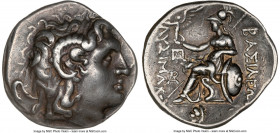 THRACIAN KINGDOM. Lysimachus (305-281 BC). AR tetradrachm (30mm, 16.95 gm, 6h). NGC Choice VF 5/5 - 3/5, test cut. Lysimachia, Thrace, ca. 280-200 BC....