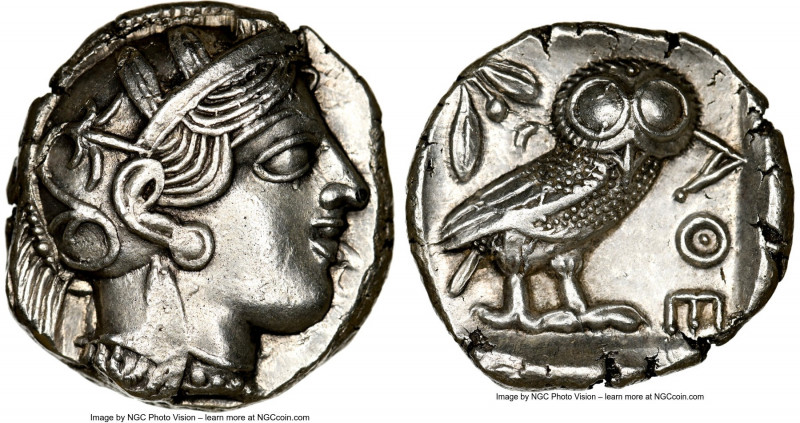 ATTICA. Athens. Ca. 440-404 BC. AR tetradrachm (24mm, 17.17 gm, 9h). NGC Choice ...