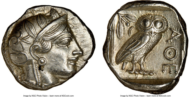 ATTICA. Athens. Ca. 440-404 BC. AR tetradrachm (25mm, 17.20 gm, 4h). NGC Choice ...
